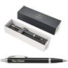 PARKER Penna a sfera PARKER IM Core con incisione, penna premium, confezione regalo, ricarica nera, regalo personalizzato, nome, inciso, anniversario, compleanno (Laccato nero C.C.)