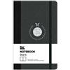 FlexBook Taccuino di note 192 pagine a righe pagine bianche 9 x 14 cm Couverture Noire/Dos Noir