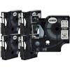 vhbw 5x Cassetta nastro sostituisce Dymo 18051 per etichettatrice nero su bianco, cassetta di tubi termoretrattili, 6 mm