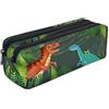 Ferocity Astuccio Matita con 2 scomparti caso Portapenne Pennarelli ed Accessori Scuola Unicorn Ice Cream T-Rex rosso blu [107]
