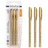 Pryma Penna Sfera Glam Oro - 3 Pezzi (Blu) - Design Elegante e Lussuoso, Scrittura Fluida, Ideale per Ufficio, Scuola e Regali - Alta Qualità
