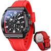 OLEVS Orologio al quarzo analogico minimalista da uomo in acciaio inossidabile impermeabile luminoso con data automatica