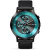 Lilienthal Berlin Cronografo LP Black Cyan in nero - Orologio da uomo in acciaio chirurgico 316L con movimento al quarzo e vetro minerale temperato zaffiro - 42,5 mm, Cinturino in pelle nera