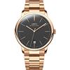 Lobinni Top Brand Ultra Sottile Automatico Meccanico In Acciaio Inox Calendario Moda Business Casual Orologio, Rosa-nero