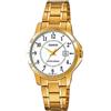 Casio Collection - Orologio donna al quarzo Classico cinturino in Acciaio INOX Oro cassa in Ottone display analogico bianco - LTP-V004G-7B