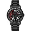 MASTOP Orologio da polso da uomo creativo 3D rotante ruota auto orologio da polso cerchio mozzo design moda quarzo elegante orologio da polso con cinturino in acciaio inox regalo per gli appassionati di auto