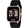 Liu Jo LiuJo Go Orologio da donna in ABS e silicone, colore nero oro rosa, impermeabile: IP68, dimensioni cassa: 35 mm x 41,5 mm, SWLJ046