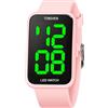 TONSHEN Unisex Outdoor Sportivo Orologio LED Elettronico Display Semplice Digitale Semplice Orologi da Polso e Gomma Cinturino