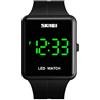 Gosasa Orologio digitale a LED con quadrante grande, data, ora, 3 bar, impermeabile, orologio sportivo da uomo e donna