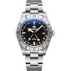 ADDIESDIVE AD2036 GMT Orologio al Quarzo per Uomo, Diver Orologio da Polso In Acciaio Inox Movimento Svizzero Impermeabile 200M Luminoso Analogico Orologi 39mm, nero