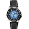 Fossil Orologio subacqueo blu da uomo, movimento al quarzo con data a tre lancette e cinturino in acciaio inossidabile o in pelle, 42 mm, Nero