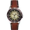 Fossil Orologio subacqueo blu da uomo, movimento al quarzo con data a tre lancette e cinturino in acciaio inossidabile o in pelle, 42 mm, Marrone chiaro