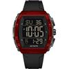 Forrader Orologio digitale da uomo, quadrato, impermeabile, sportivo, orologio da polso per uomo, alla moda, con grande numero, allarme LED, con cinturino in silicone, Nero e rosso