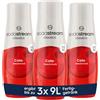 SodaStream Sciroppo 3 x cola, 1 x bottiglia produce 9 litri di bevanda preparata, preparato in pochi secondi e sempre fresco, 3 x 440 ml