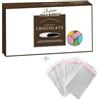 Doni Bomboniere Kit Confezione 1Kg Confetti Gusto Cioccolato Ricoperti Multicolor + 50 pz Bustine Portaconfetti Trasparenti per Nascita Compleanno Anniversario Laurea Made in Italy