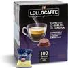 Generico 100 Capsule LOLLO CAFFE compatibile con A Modo Mio miscela ORO - Capsule per Macchine Espresso sistema Lavazza A modo Mio -