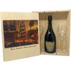 Zeus Party Cofanetto da Champagne in Legno Personalizzabile -Dom Perignon- con 1 Bottiglia di Vintage 2010 + 2 Flûte di vetro