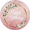 Partycolarità - Cialda per Torta di Compleanno Donna - Decorazioni in Cialda - rotonda - Cialda in ostia (modello4)