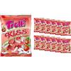 Trolli Kiss Fragola, Caramelle Gommose al Gusto Fragola, Senza Glutine, Busta da 100 Gr, Cartone da 12 Pezzi Idea per Compleanni e Feste