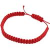 ParticolarModa Bracciale dell'amicizia in corda nylon piatto regolabile Rosso