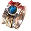 Kanika Jewelry Trove 925 Sterling Silver Labradorite Cut Handmade Ring Bands for Women & Girl