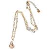 Clovers Collana a catena con maglie larghe placcate in oro e ciondolo a medaglia in zirconio, collana girocollo da donna in acciaio inossidabile dorato, elegante gioiello alla moda fatto a mano