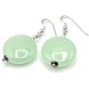 Handmade Orecchini con Dischi in Giada Verde, Pendenti in Argento 925, Gioielli Pietre Dure, Bijoux Estate, Regalo per Lei