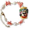 Generic Bracciale con perle, corallini rosa e Mori siciliano (Moro uomo)