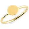 Elegant Jewel Box - Takis Pavlopoulos & Elegant jewel box Women Disc ring in solid Gold 9k, 14k & 18k with an initial letter, Minimalistic geometric gold ring Personalized with Monogram in circle shape