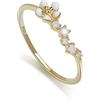 Meissa Anello di opale in argento sterling per le donne Anello di opale floreale Pietra di nascita di ottobre Dainty Minimalist Stacking Ring Anello di promessa in oro, Oro, 9.62