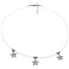 Generic Collana Girocollo Cristalli Trasparenti con Tre Stelle in Acciaio