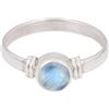 Meadows Anello in pietra di luna naturale Anello in argento sterling 925 Anello in pietra preziosa rotonda minimalista fatto a mano