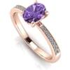 Arte Oro Gioielli Anello oro rosa 18Karati 750 impreziosito da uno Zaffiro viola 0.94ct AAA e diamanti taglio brillante 0.11ct totale con certificato di garanzia gemmologica