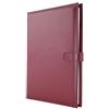 PROGRESSIO Porta blocco A4 in vera pelle, cartella documenti made in italy, Bordeaux