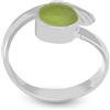 Meadows Anello in Apple Green Chalcedony con foglia di design, regolabile, in argento sterling 925, per donne, regalo di compleanno per ragazze