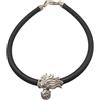 Handmade Fiamma dell'Arma dei Carabinieri : Braccialetto in Argento 925 e Caucciù - bracciale -
