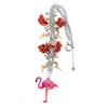 Arte Lisanti Collana pendente dipinta a mano - FENICOTTERO ROSA - Collana con ciondolo dipinto a mano, medaglia in resina dipinta a mano, Gioiello elegante in resina interamente dipinto