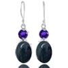 Kanika Jewelry Trove Bloodstone, Amethyst 925 Sterling Silver Dangle Earrings for Women, for, Christmas Gift, Valentine's Day Gift, New Year Graduation Gift, Handmade 2 Stone Earrings