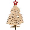 FranJohnsonHouse Albero di Natale in legno autonomo personalizzato con nome inciso, Decorazione, Albero di Natale in legno per piano di seduta