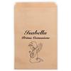 Handmade 10 pezzi sacchetti kraft, personalizzabili con nome e data, Bianco o Marrone personalizzati, comunione, confettata, battesimo, angelo (COM-001-SAC)