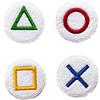 Bling! Handmade Simboli del Gioco Toppa Ricamata Termoadesiva Videogioco | Cucire | Emblema Applique Spilla Abbigliamento T-shirt Jeans Cappelli Pantaloni Borse Accessori Giacche Zaino | 4cm PACK 4 (Bianco)