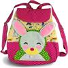 Generico Zainetto Bambino Bambina in Cotone 100%, Personalizzato con Nome, Piccolo, per Scuola Asilo Sport Viaggi, 30x30x10 cm (Coniglietto)