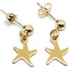 Generic Orecchini stella marina - orecchini a perno in acciaio color oro con ciondolo stella marina mini