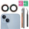CaoXiong Sostituzione del vetro dell'obiettivo della fotocamera posteriore per iPhone 14 da 6,1 pollici e 14 Plus 6,7 pollici, kit di strumenti di riparazione per lenti posteriori con adesivo preinstallato