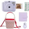 POPOTO Fotocamera istantanea con borsa a secchiello, mini 12 adesivi decorativi per fotocamera istantanea, cornici, album fotografico e altro kit di accessori, viola