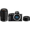 Nikon Z50 + Z DX 16-50VR+50-250VR Fotocamera Mirrorless, CMOS DX da 20.9 Mp, Sistema Hybrid-AF, Mirino Elettronico (EVF), LCD 3.2 Touch, Video 4K, Nero