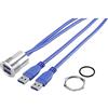 TRU Components Presa USB 22 femmina A su 2 connettori USB 3.0 A 92007P89 I