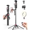 Kinwald Treppiede magnetico per selfie da 170,2 cm, con telecomando e joystick, rotazione a 360° N52, forte supporto per telefono, treppiede portatile da viaggio con un clic per video iPhone, vlogging
