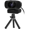 LEIYTFE Webcam Grandangolare 4K Per PC, Video Conference Camera Con Microfono Integrato Laptop Camera Per Streaming, Videochiamate E Gaming Online USB Plug & Play(4K+Tripod)