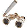 Marsrut Binocolo ultra HD 3 x 25 per teatro lirico con manico, telescopio di colore bianco per vedere teatro, corse di cavalli e concerti, binocolo leggero per uomini e donne, kit di accessori incluso